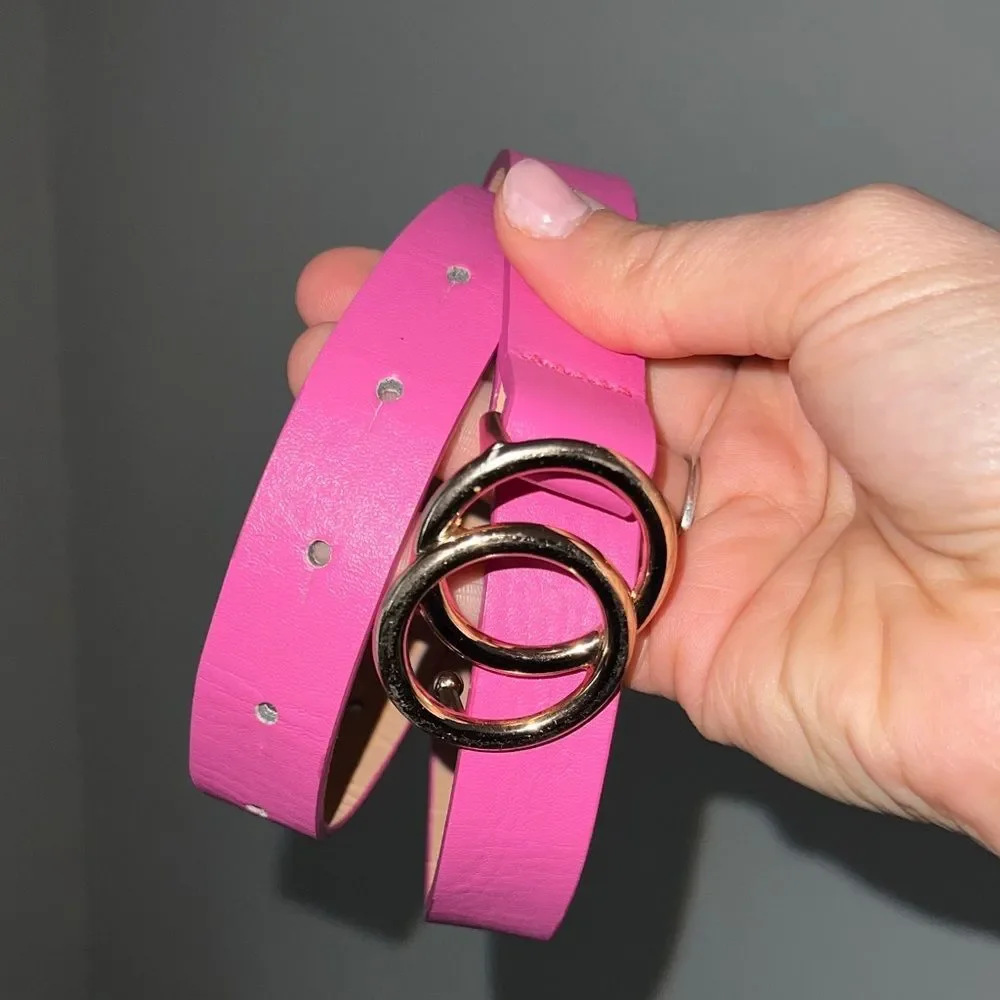 Stylish Kids Belts Set - Pink and Rainbow